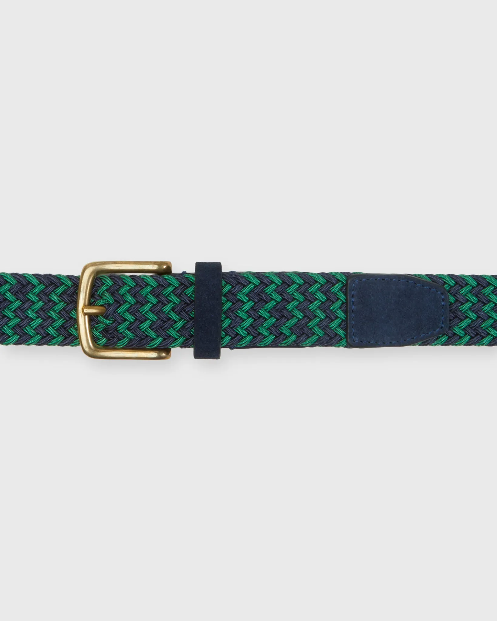 1.25" Woven Elastic Belt in Navy/Green