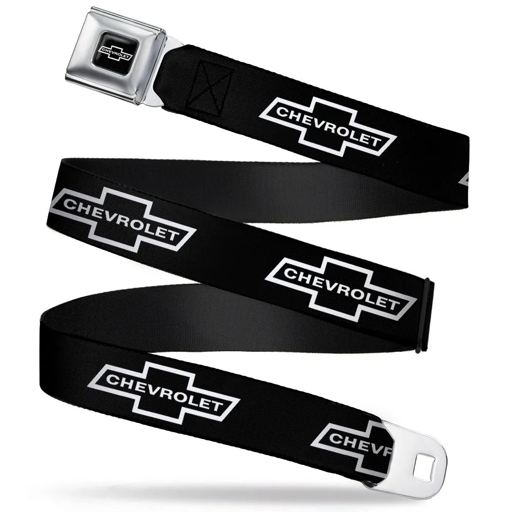 1965 CHEVROLET Bowtie Full Color Black White Seatbelt Belt - 1965 CHEVROLET Bowtie Black/White Webbing