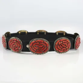 1970s Branch Coral Concha Belt