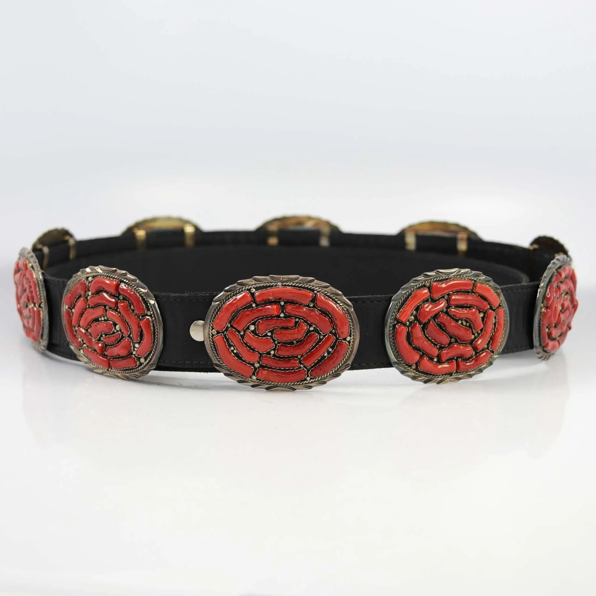 1970s Branch Coral Concha Belt