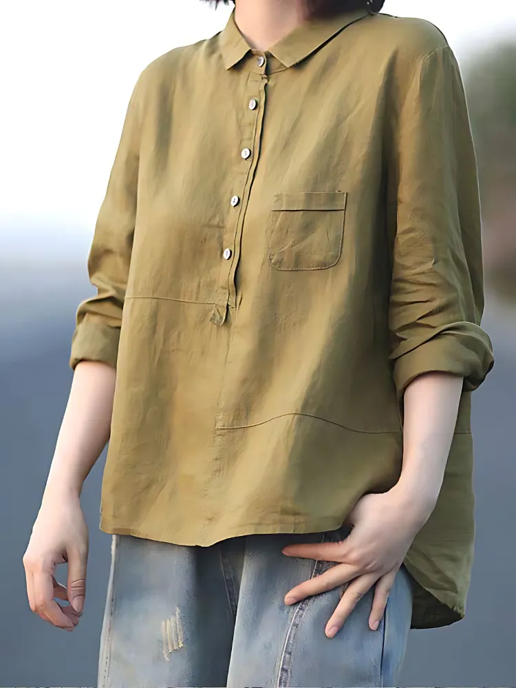 ALICE SOLID COLOR LONG SLEEVE SHIRT