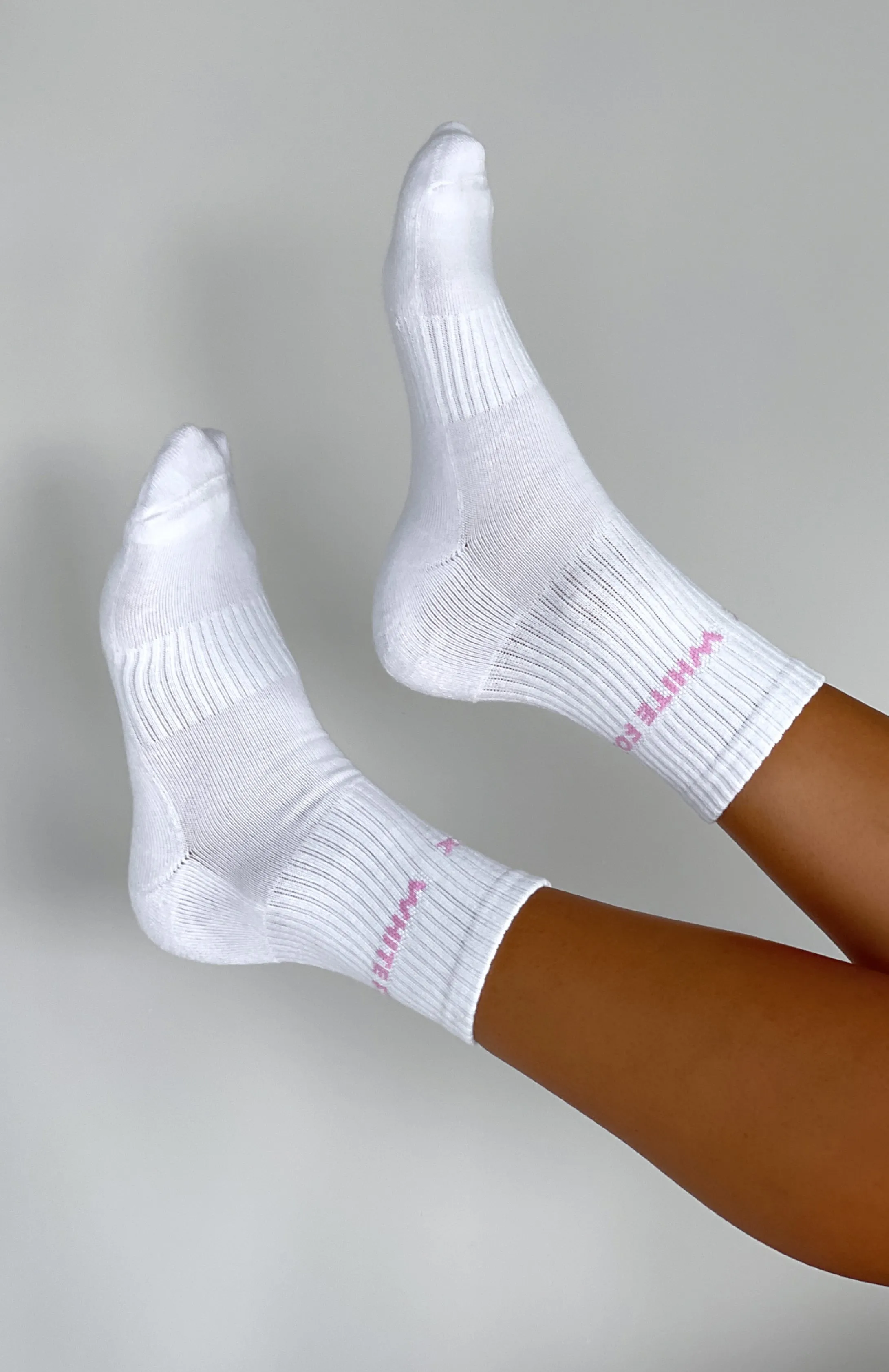 All For It Socks White/Pink