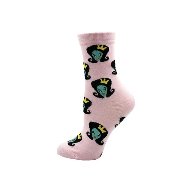 All over Printed Socks Cotton Colorful Cartoon