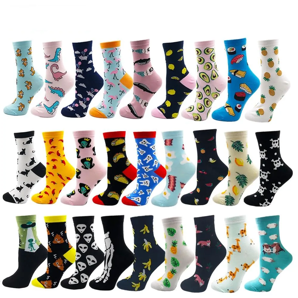 All over Printed Socks Cotton Colorful Cartoon