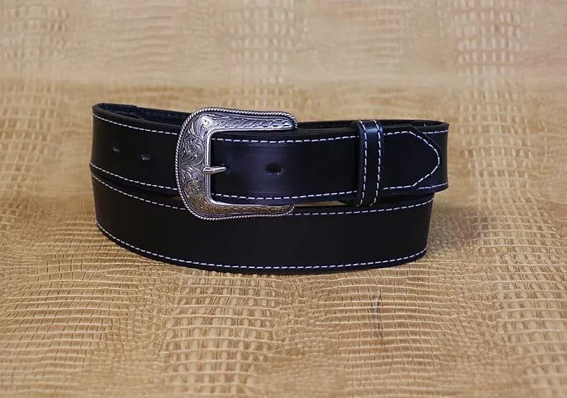 Allegheny Leather Men's Black Leather Belt 2330