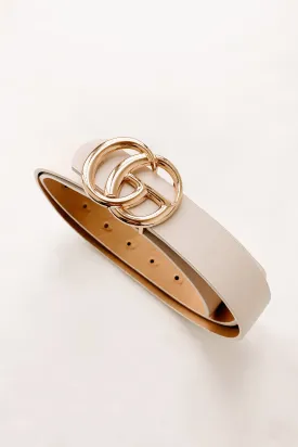 Always Noticed Faux Leather Belt (Ivory)