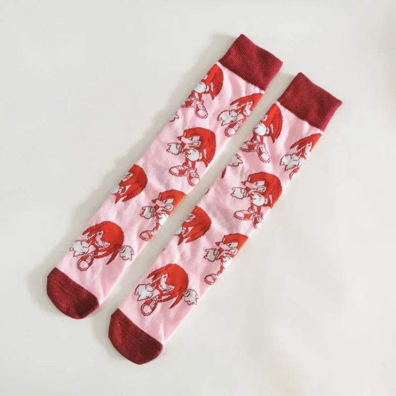 Anime Sonics Socks Cartoon Knitted Cotton Socks Pure Cotton Men's Socks Fashion Trend Socks with horns