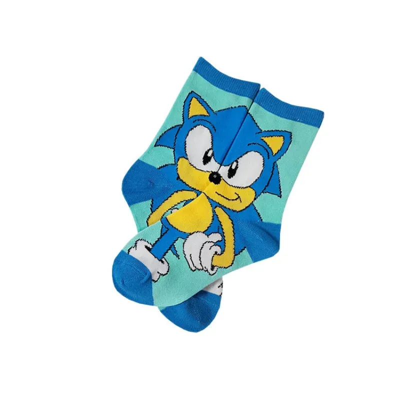 Anime Sonics Socks Cartoon Knitted Cotton Socks Pure Cotton Men's Socks Fashion Trend Socks with horns