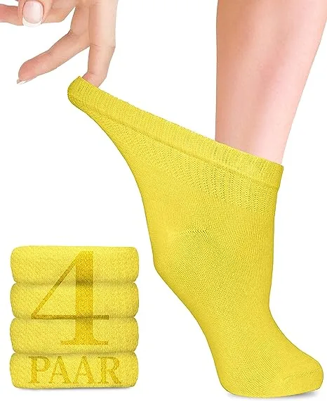 Ankle-High Bamboo Diabetic Socks for Women - Perfect for Business, Leisure, Maternity, and Seniors - Pack of 4 Pairs