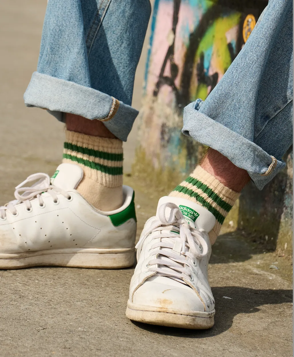 Ankle Socks Ecru / Green