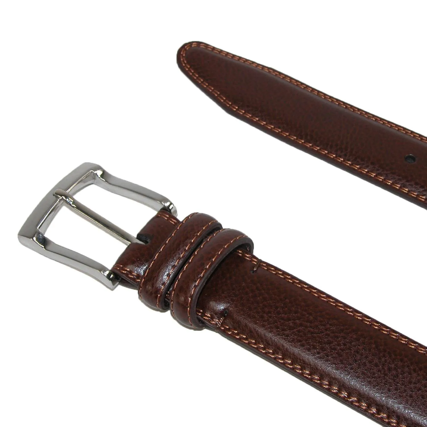 Aquarius Men's Big & Tall Pebble Grain with Feather Edge Dress Belt