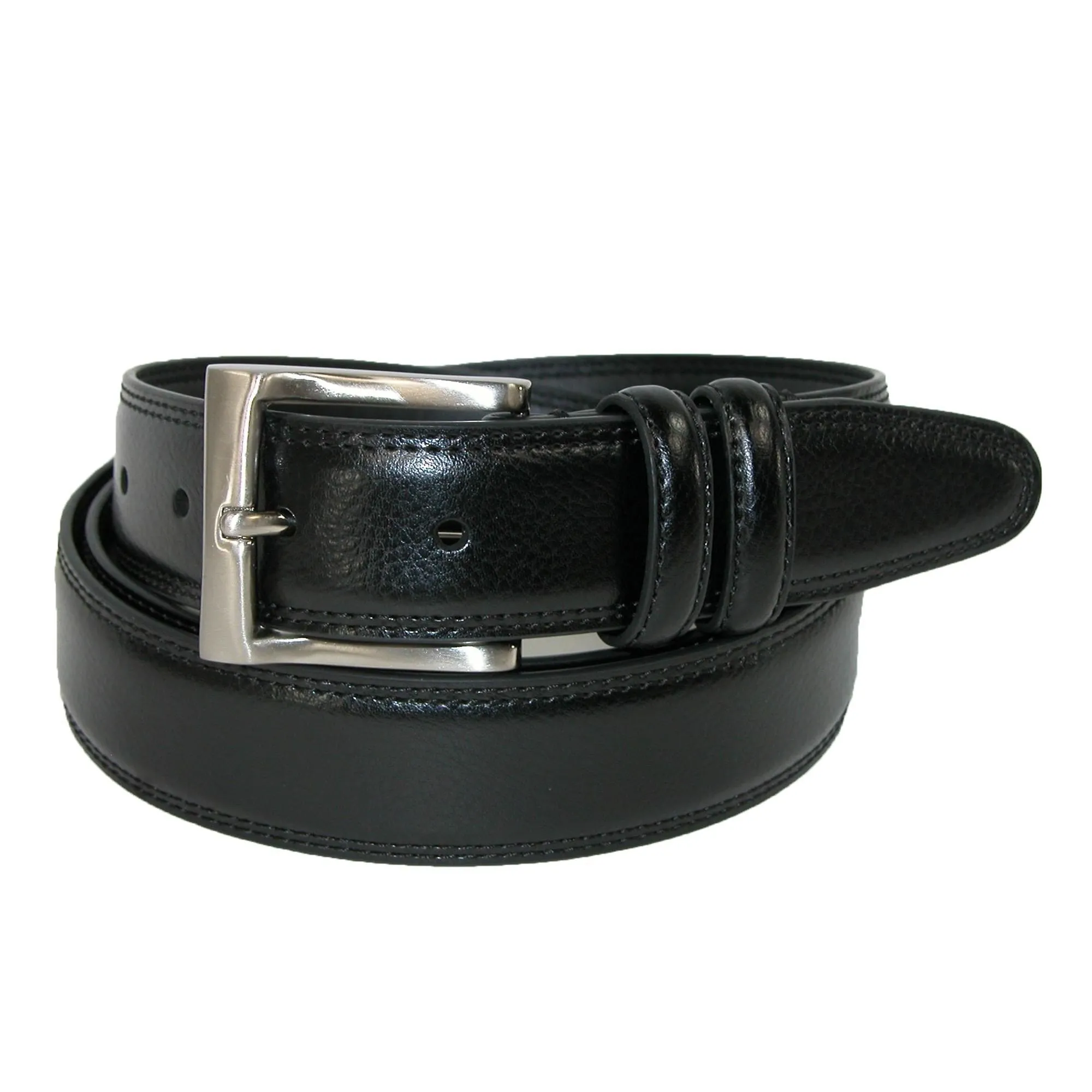 Aquarius Men's Big & Tall Pebble Grain with Feather Edge Dress Belt