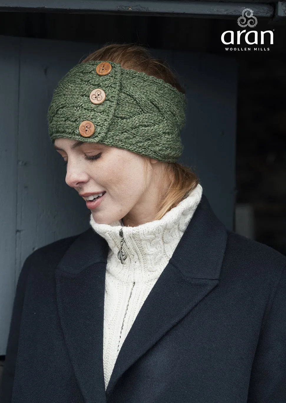 Aran Head Band | Green