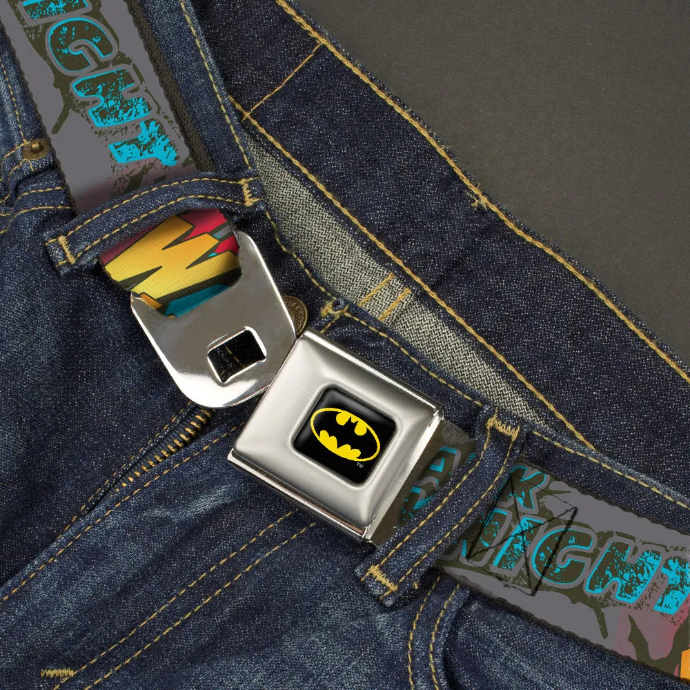 Batman Full Color Black Yellow Seatbelt Belt - Batman Dark Knight Webbing