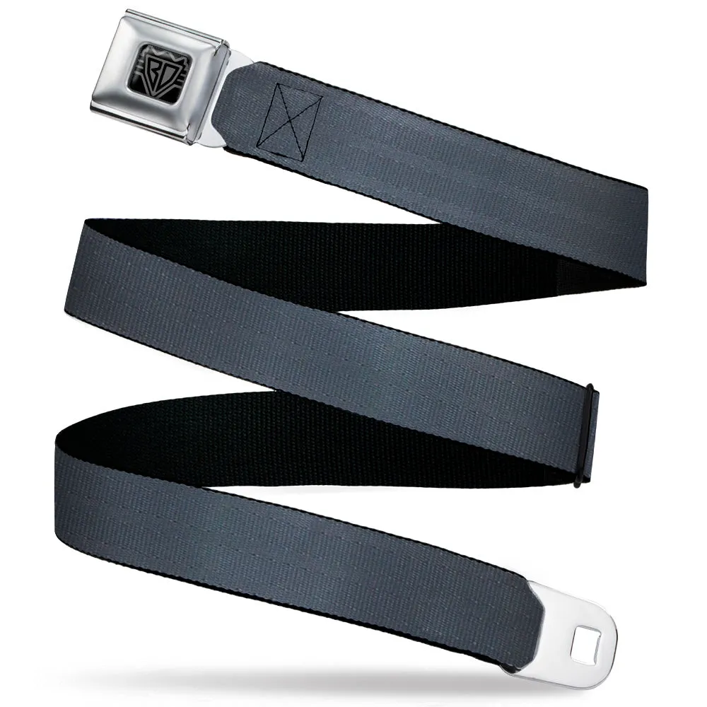 BD Wings Logo CLOSE-UP Black/Silver Seatbelt Belt - Black Panel Webbing