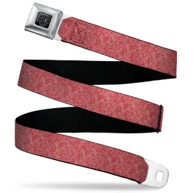 BD Wings Logo CLOSE-UP Black/Silver Seatbelt Belt - Heather4 Red/White Webbing