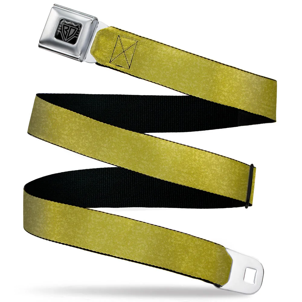 BD Wings Logo CLOSE-UP Black/Silver Seatbelt Belt - Heather4 Yellow Webbing