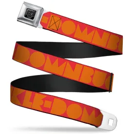 BD Wings Logo CLOSE-UP Full Color Black Silver Seatbelt Belt - BUCKLE-DOWN Shapes Red/Orange Webbing