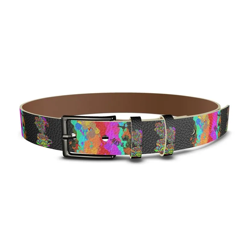 #Becoffee2 JAXS N CROWN COLLECTION leather belt, coffee, Café print