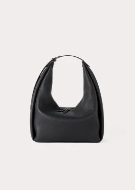 Belt hobo bag black grain