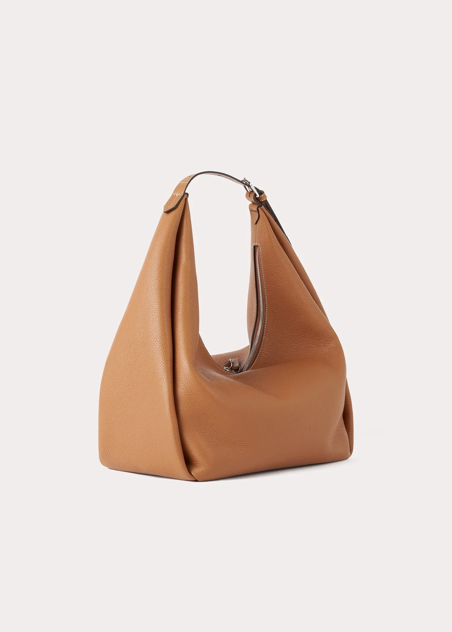 Belt hobo bag tan grain