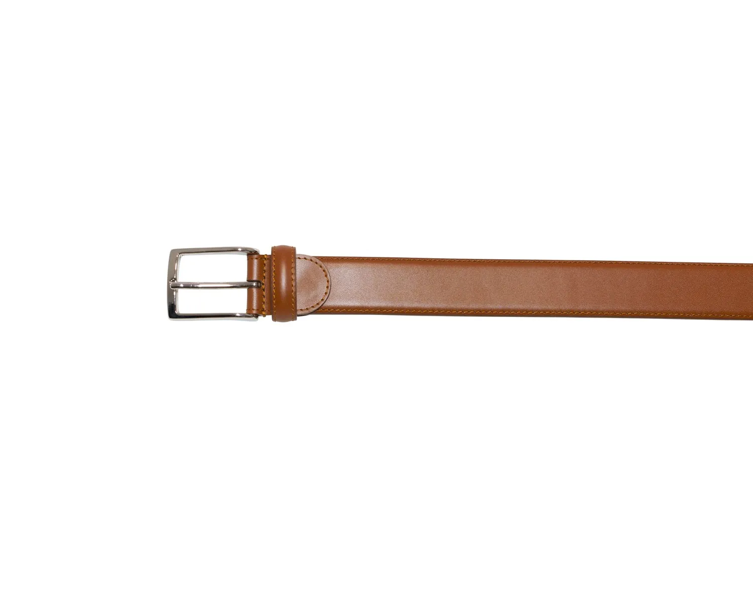 Belt with Nickel Buckle Cognac Shell Cordovan