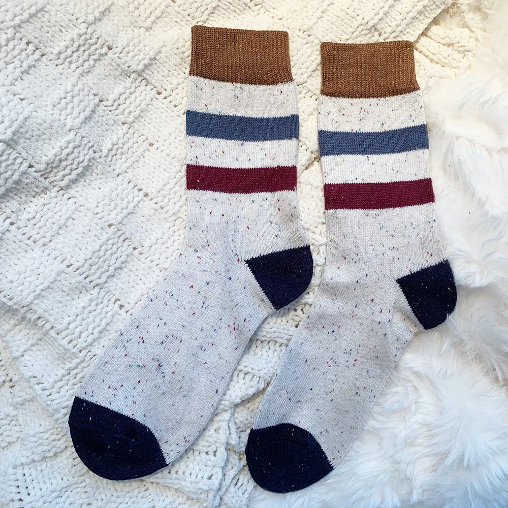 Best Seller  | Wool Socks | White Stripes