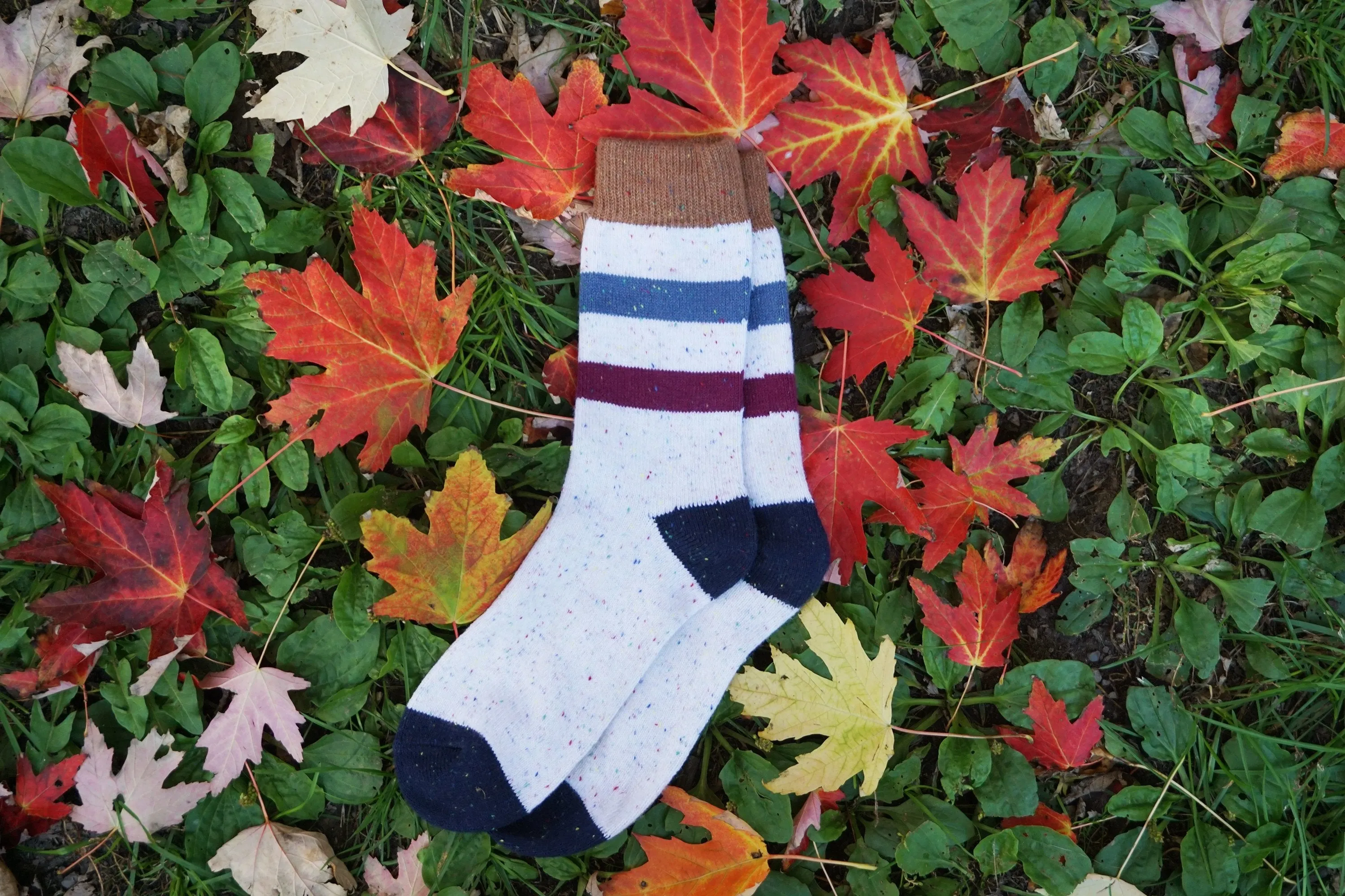 Best Seller  | Wool Socks | White Stripes