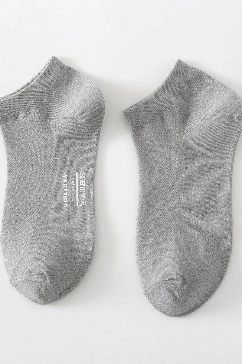 BREATHABLE SOLID COLOR COTTON SOCKS