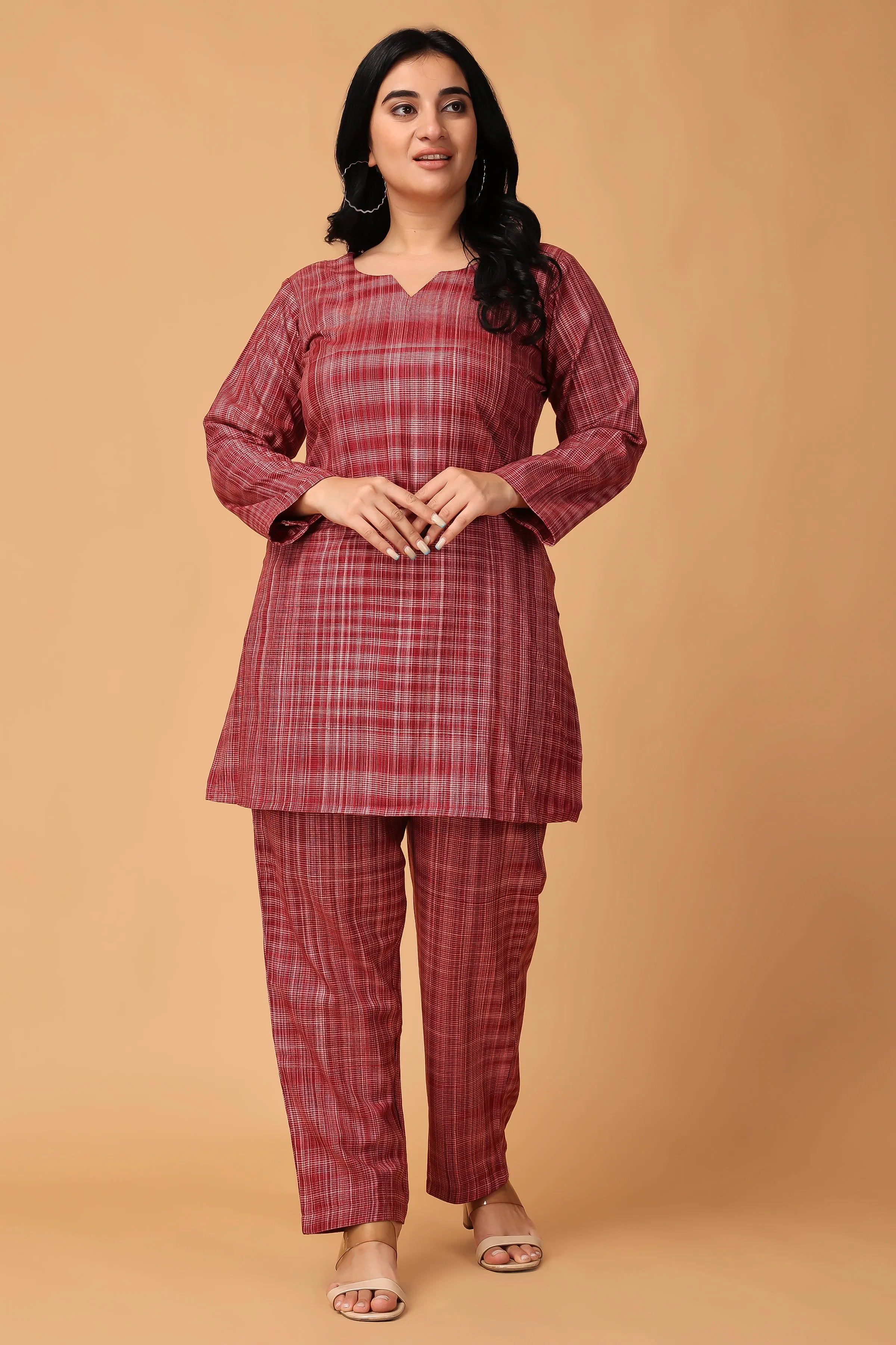 Burgundy Blush Woollen Co-ord Set