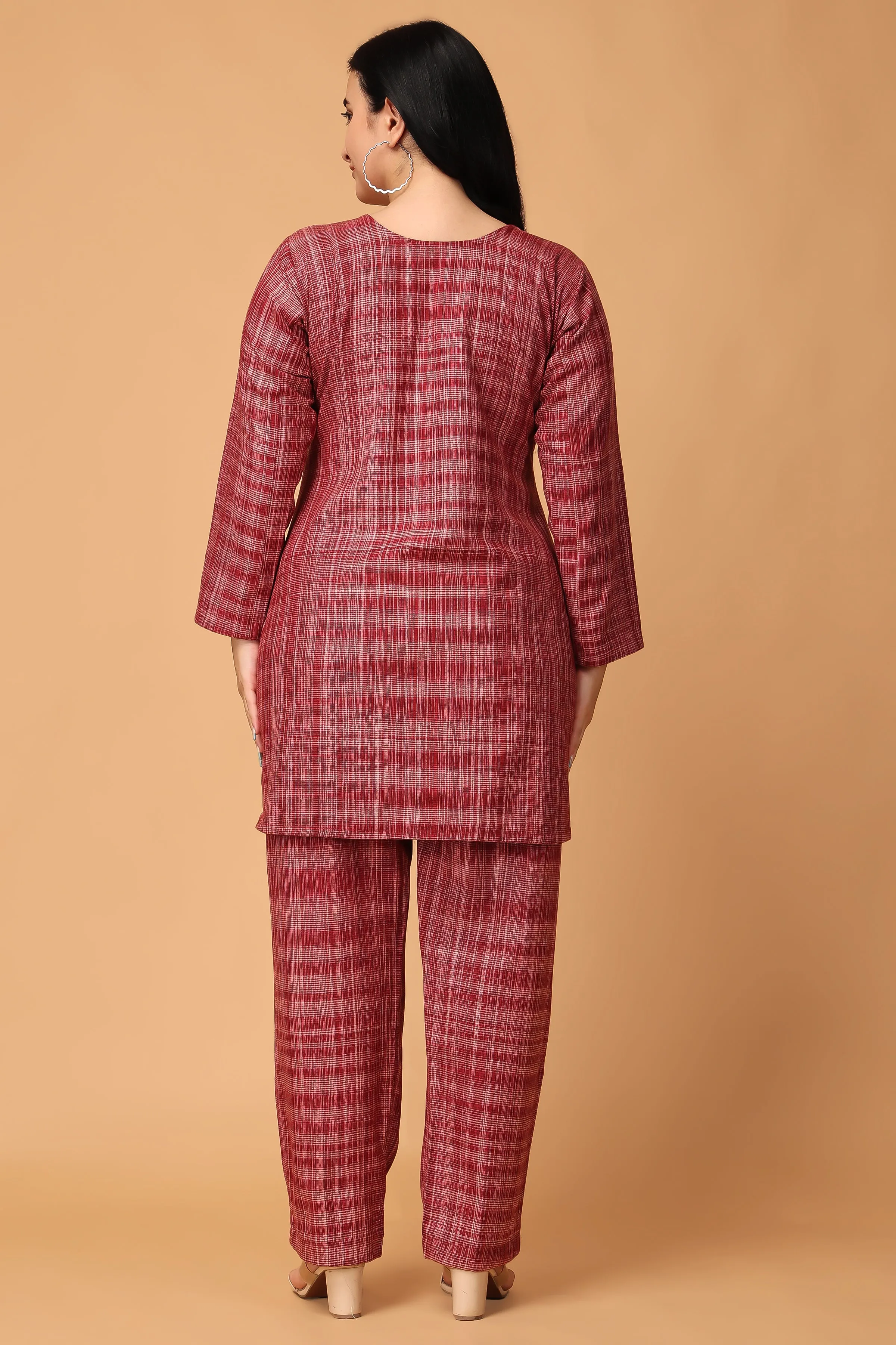 Burgundy Blush Woollen Co-ord Set