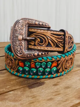 Cactus Tooled Belt