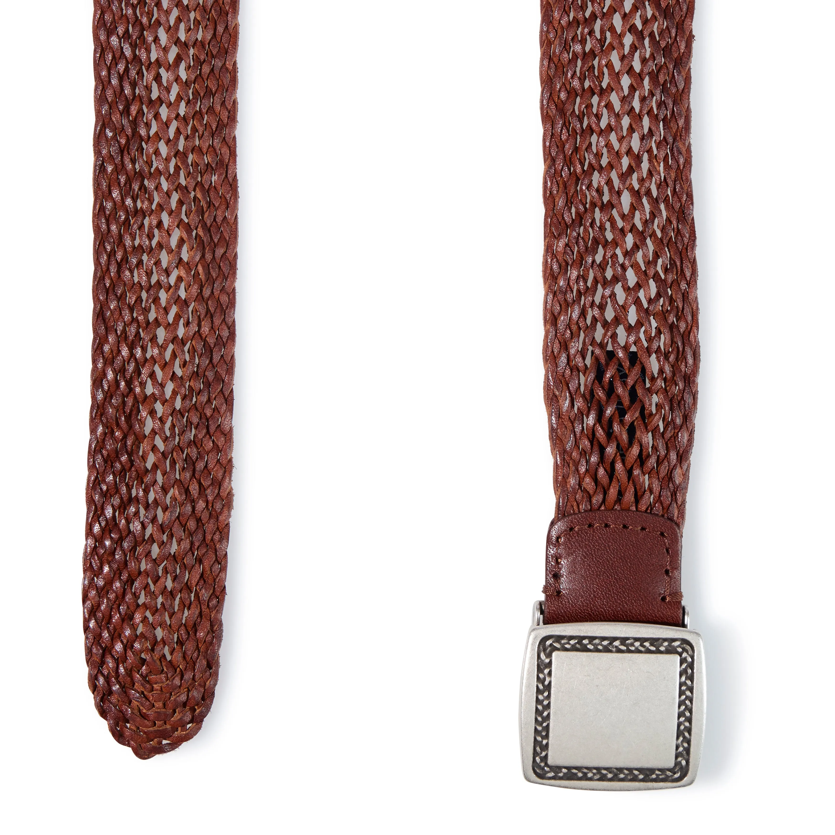 Calf Basketweave Slide Buckle Belt