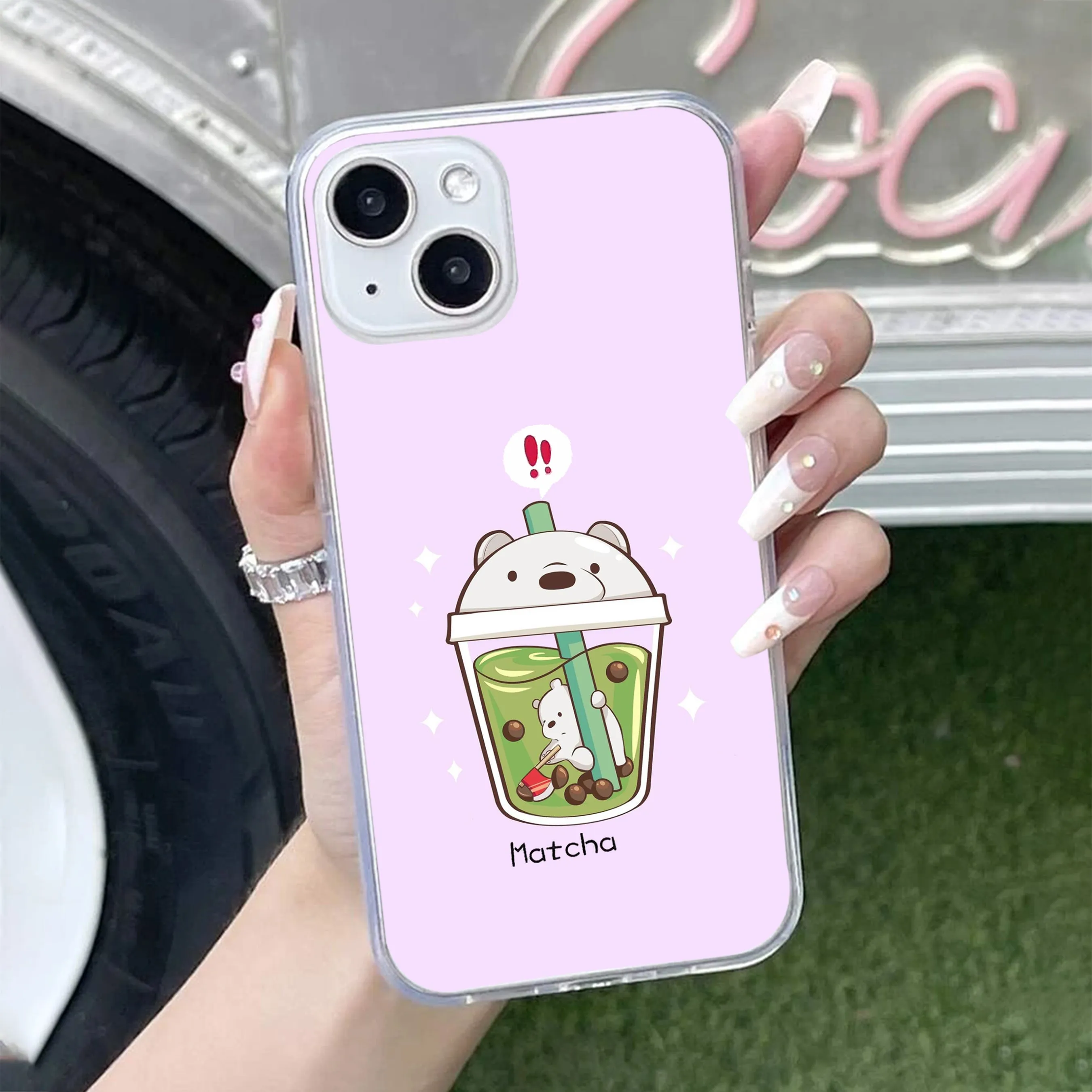 Cartoon Matcha Tea We Bare Bears Silicon Case For iPhone