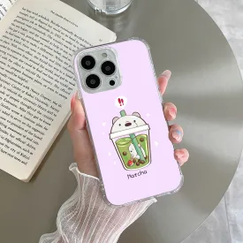 Cartoon Matcha Tea We Bare Bears Silicon Case For iPhone