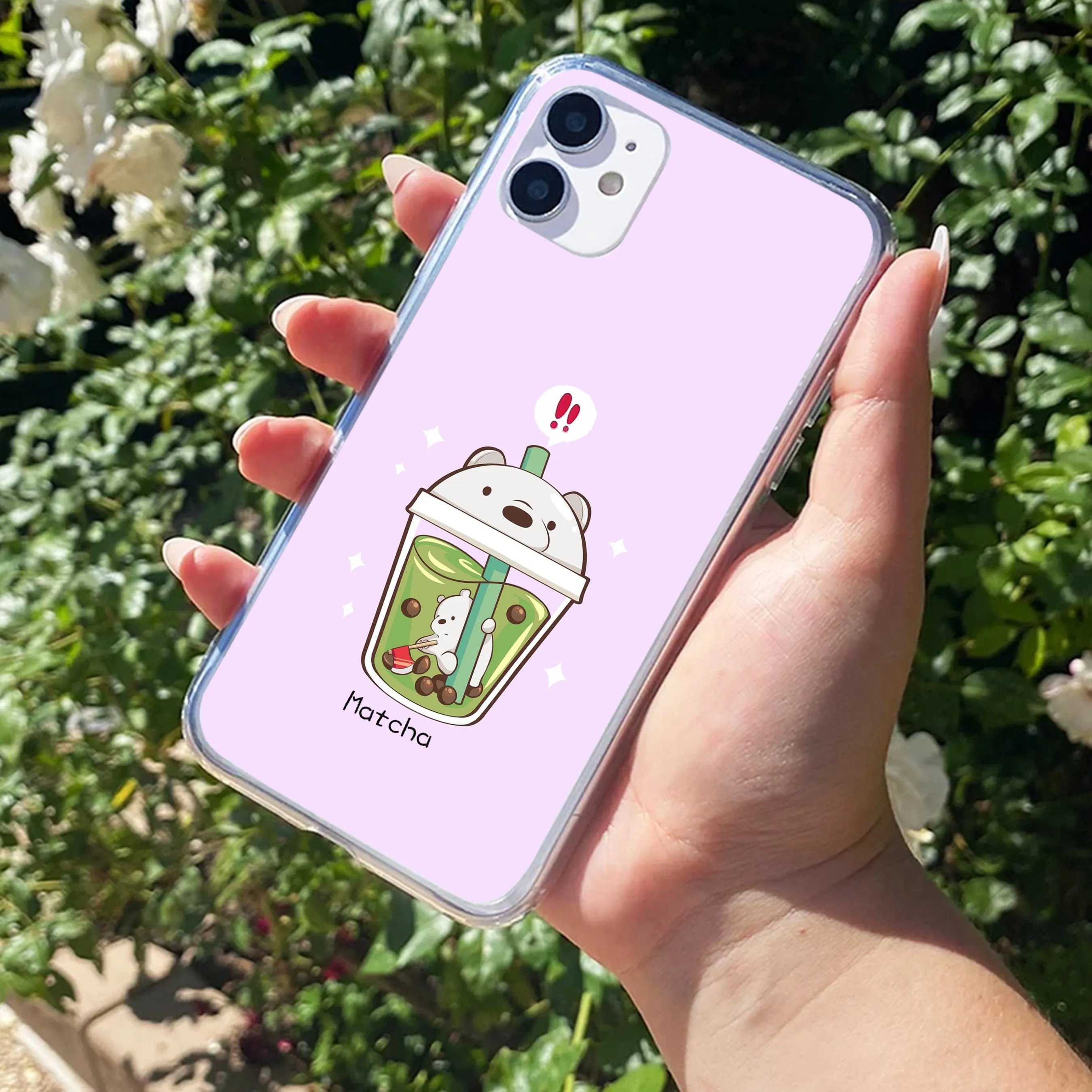 Cartoon Matcha Tea We Bare Bears Silicon Case For iPhone