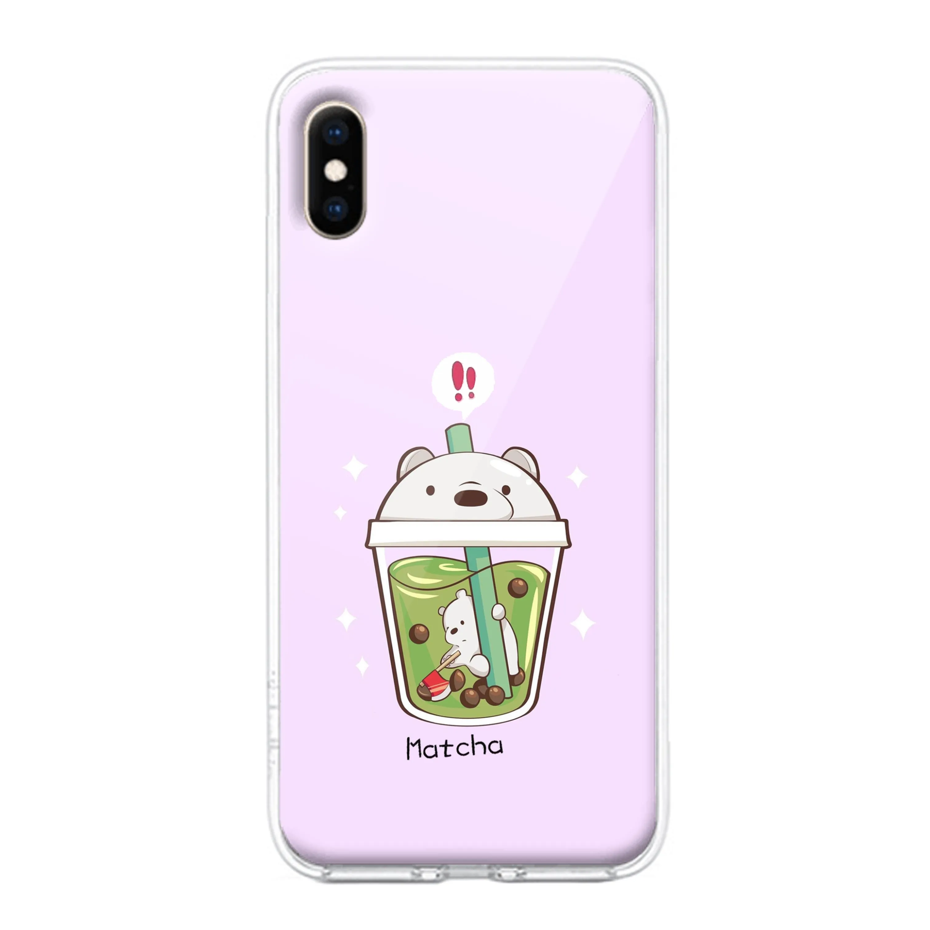 Cartoon Matcha Tea We Bare Bears Silicon Case For iPhone