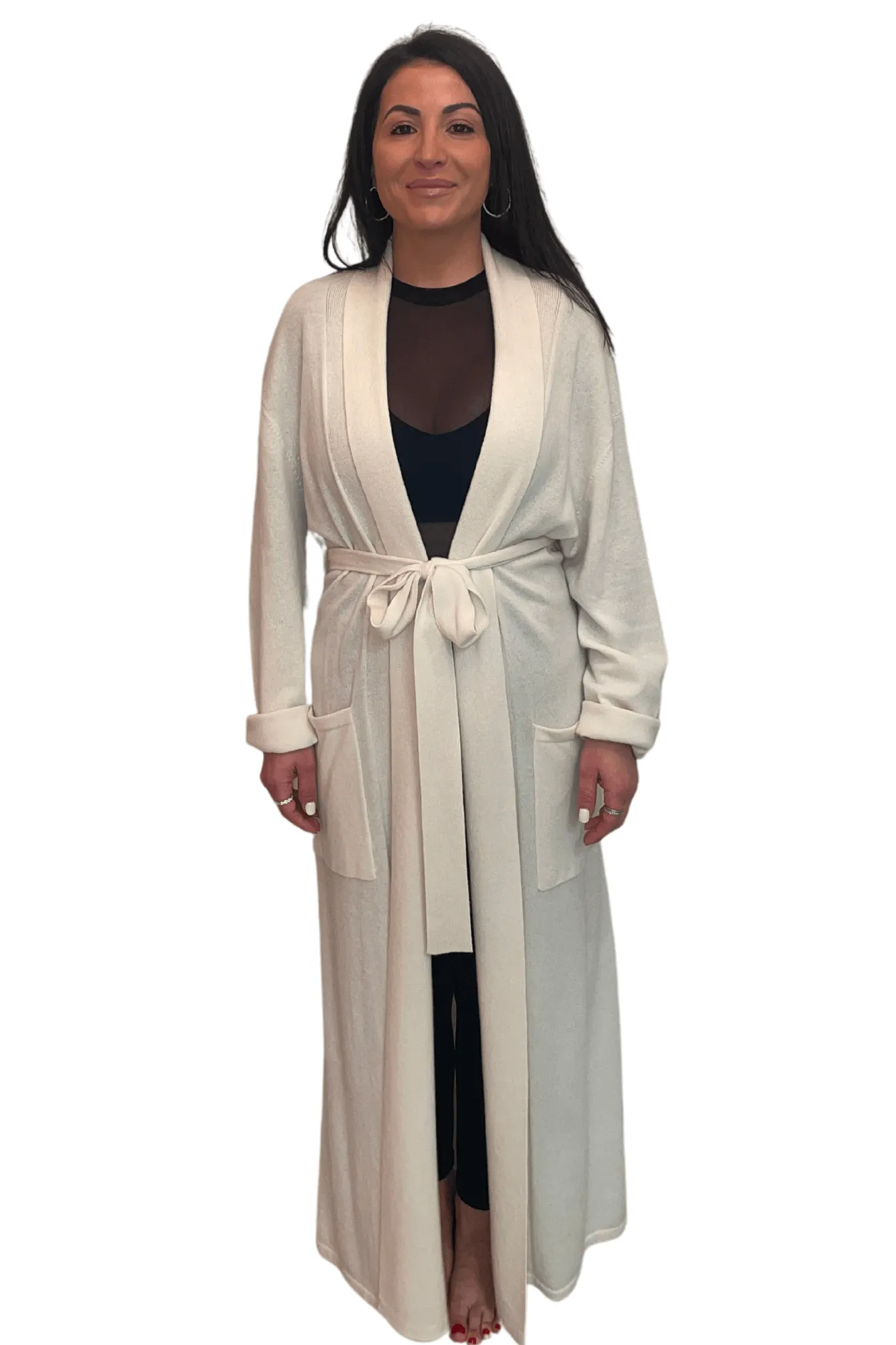 Cashmere Long Wrap Robe