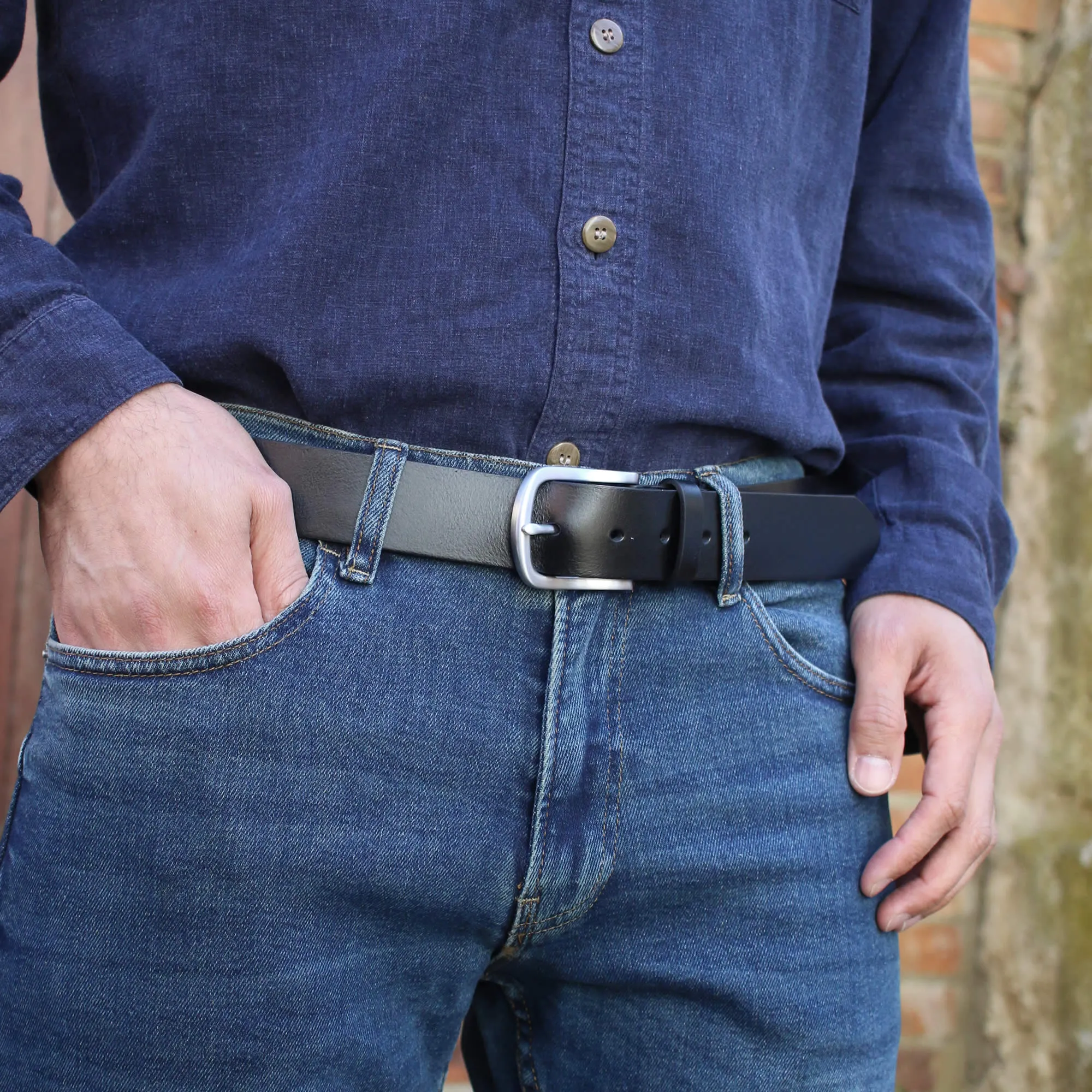 Casual Leather Belt Black