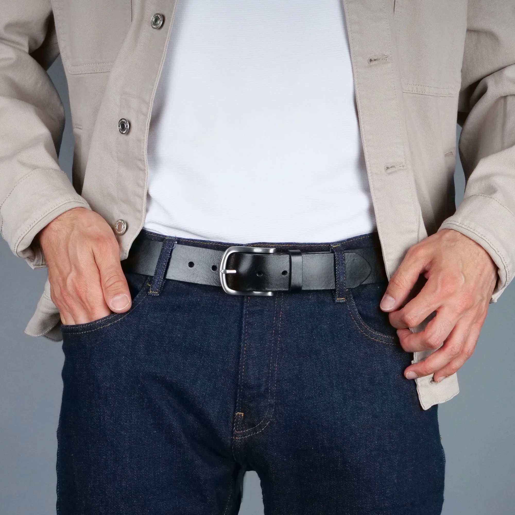 Casual Leather Belt Black