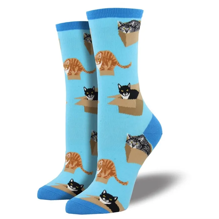 'Cat in a Box' Women's printed socks