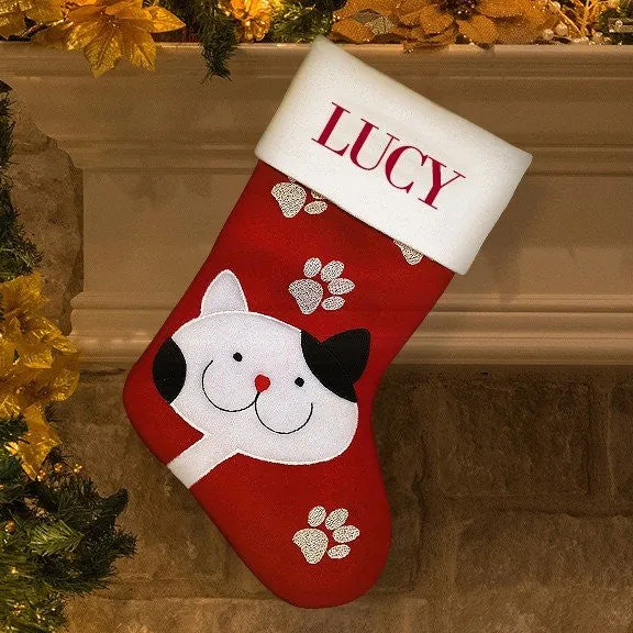 Cat Santa Stocking