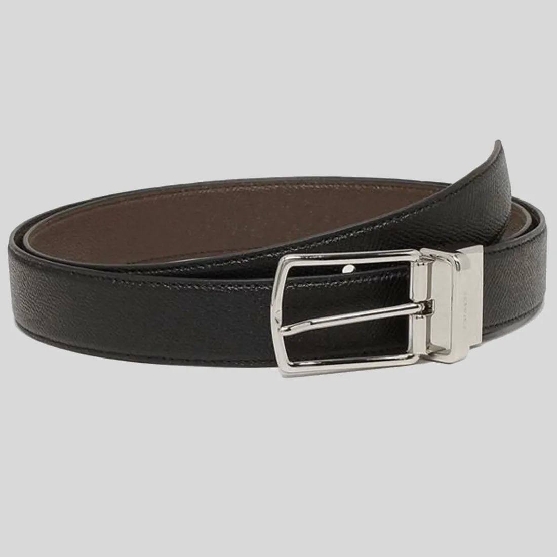 COACH Harness Buckle Cut To Size Reversible Belt, 30 Mm Black Dark Brown CQ027