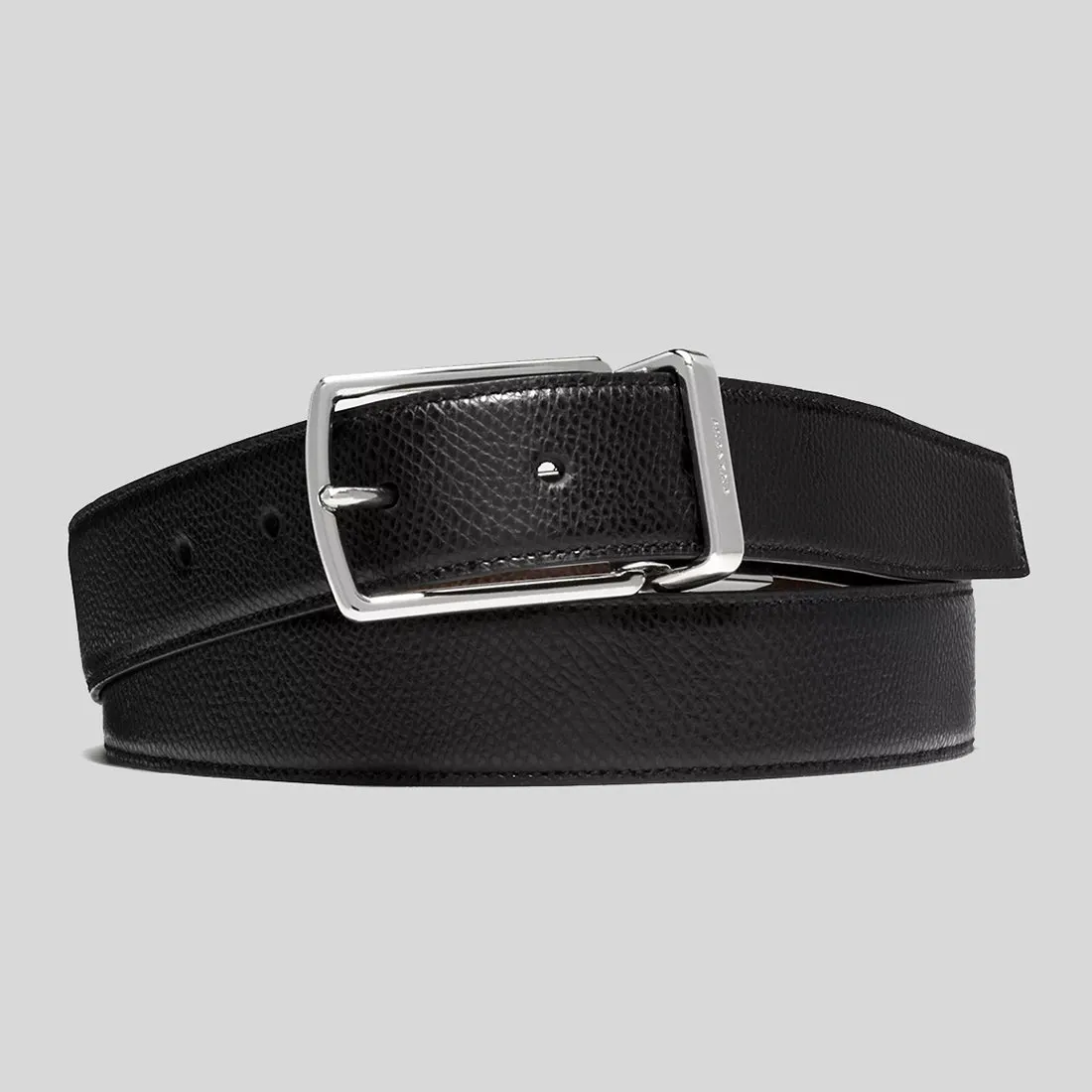 COACH Harness Buckle Cut To Size Reversible Belt, 30 Mm Black Dark Brown CQ027