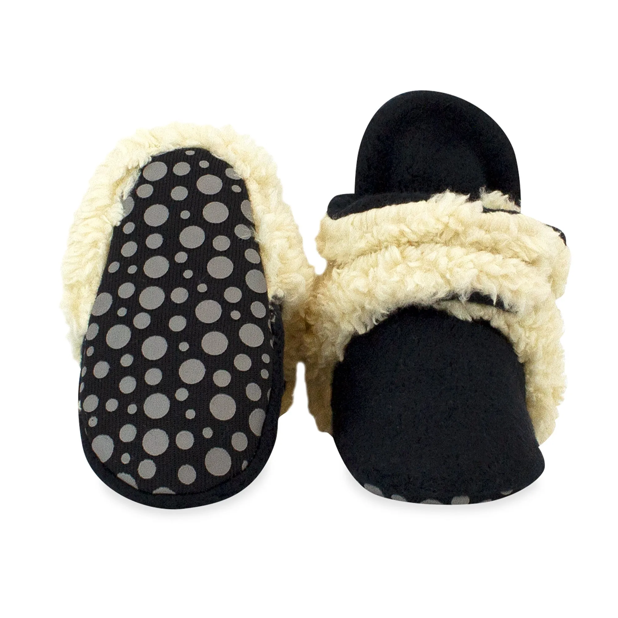 Cozie Furry Bootie & Trapper Hat Set - Black