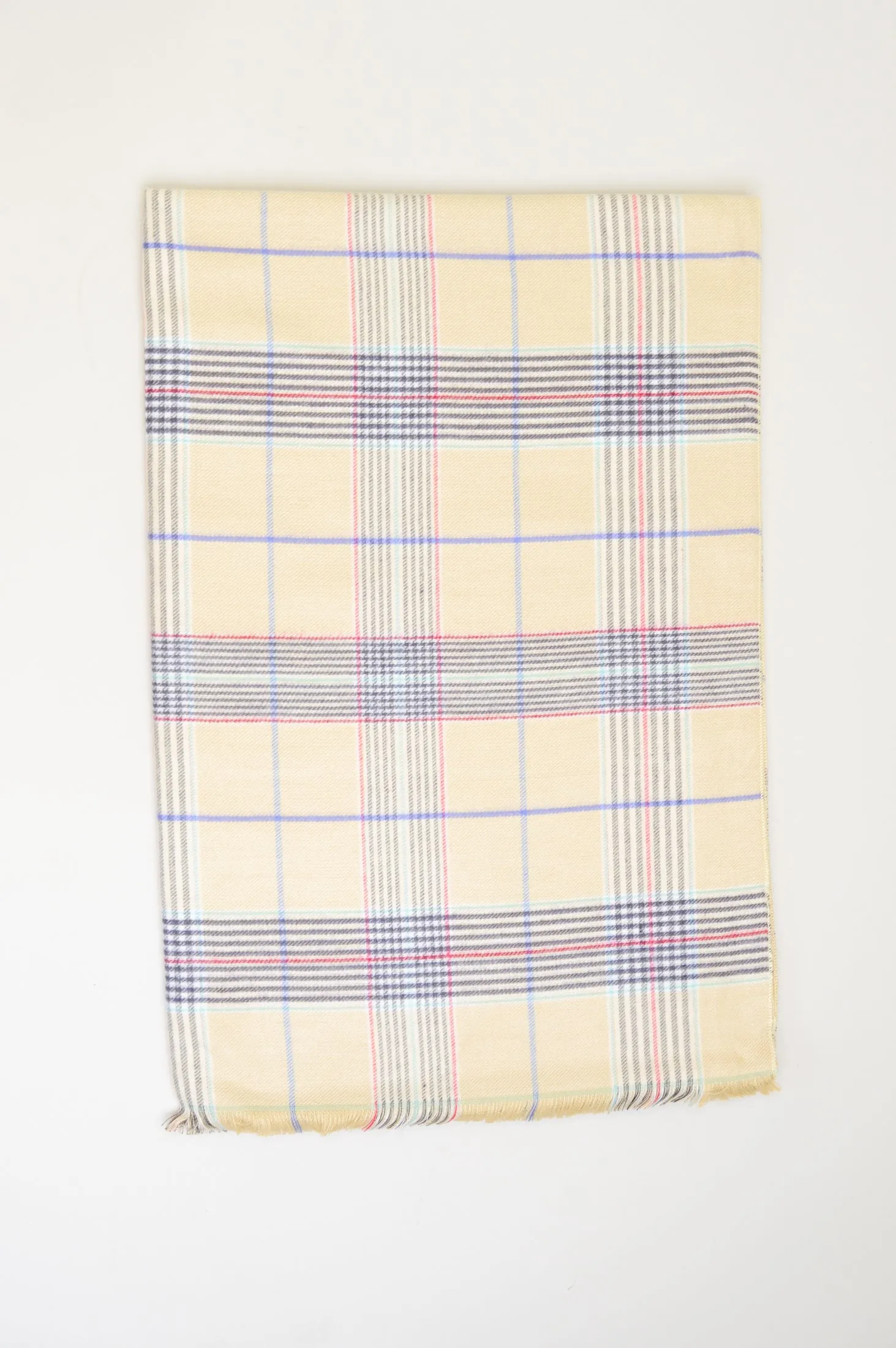 Cozy Scarf, Beige Tartan