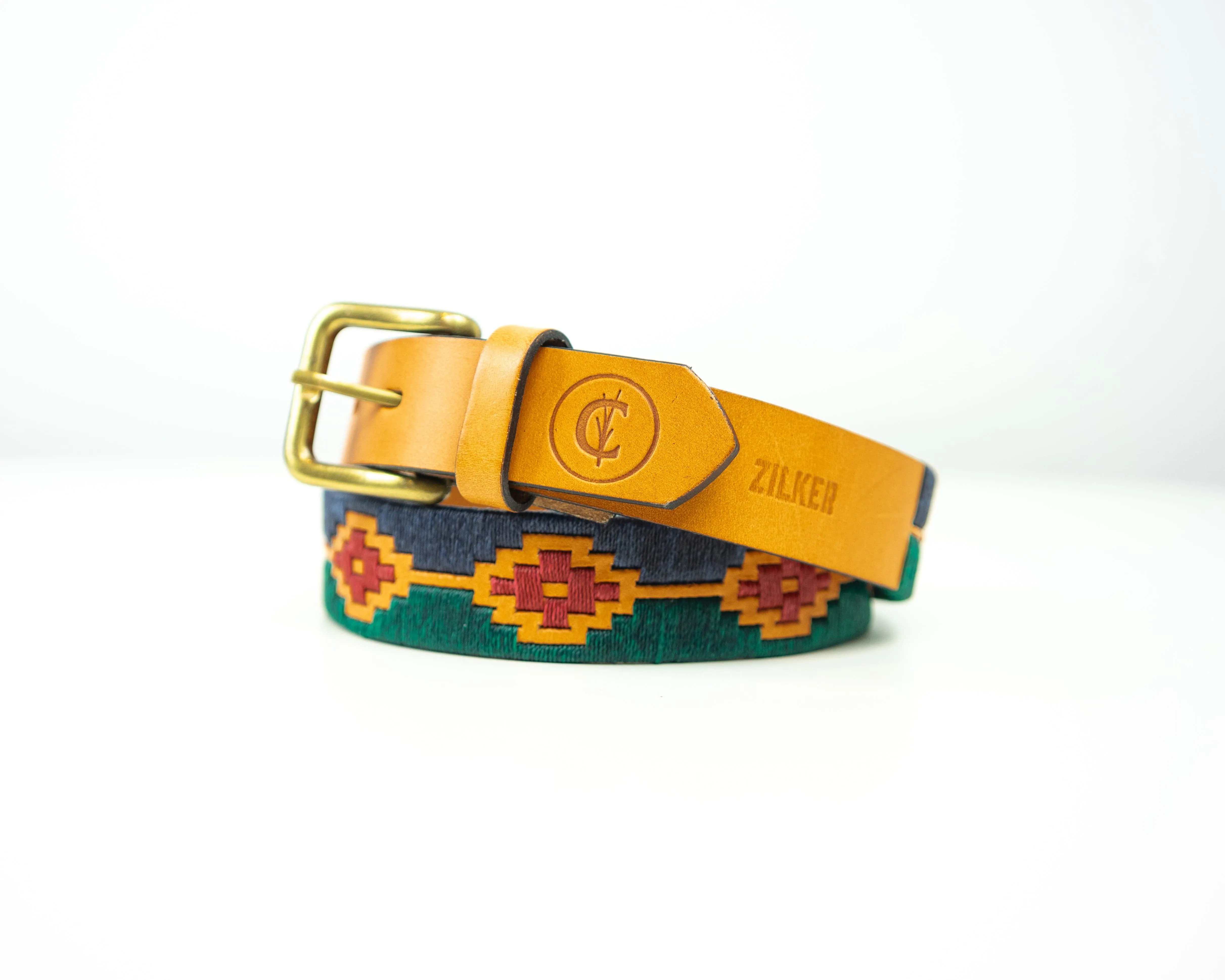 Criquet x Zilker Belts - Gaucho Belt - Navy/Red/Green