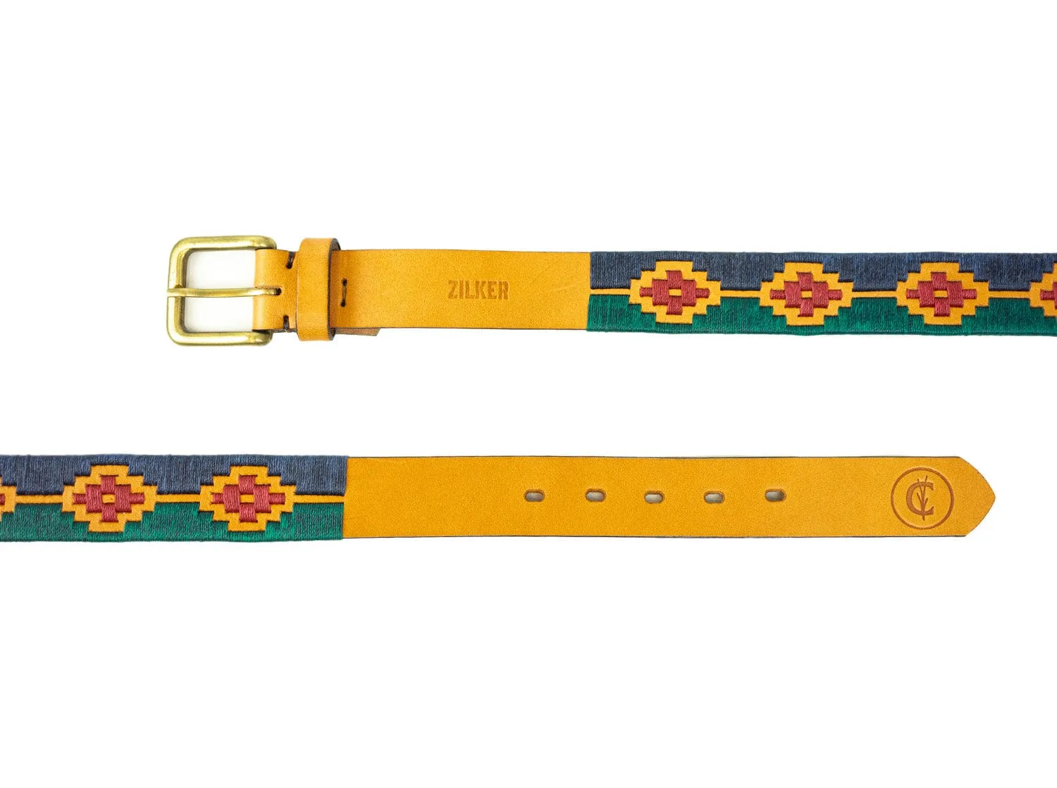 Criquet x Zilker Belts - Gaucho Belt - Navy/Red/Green