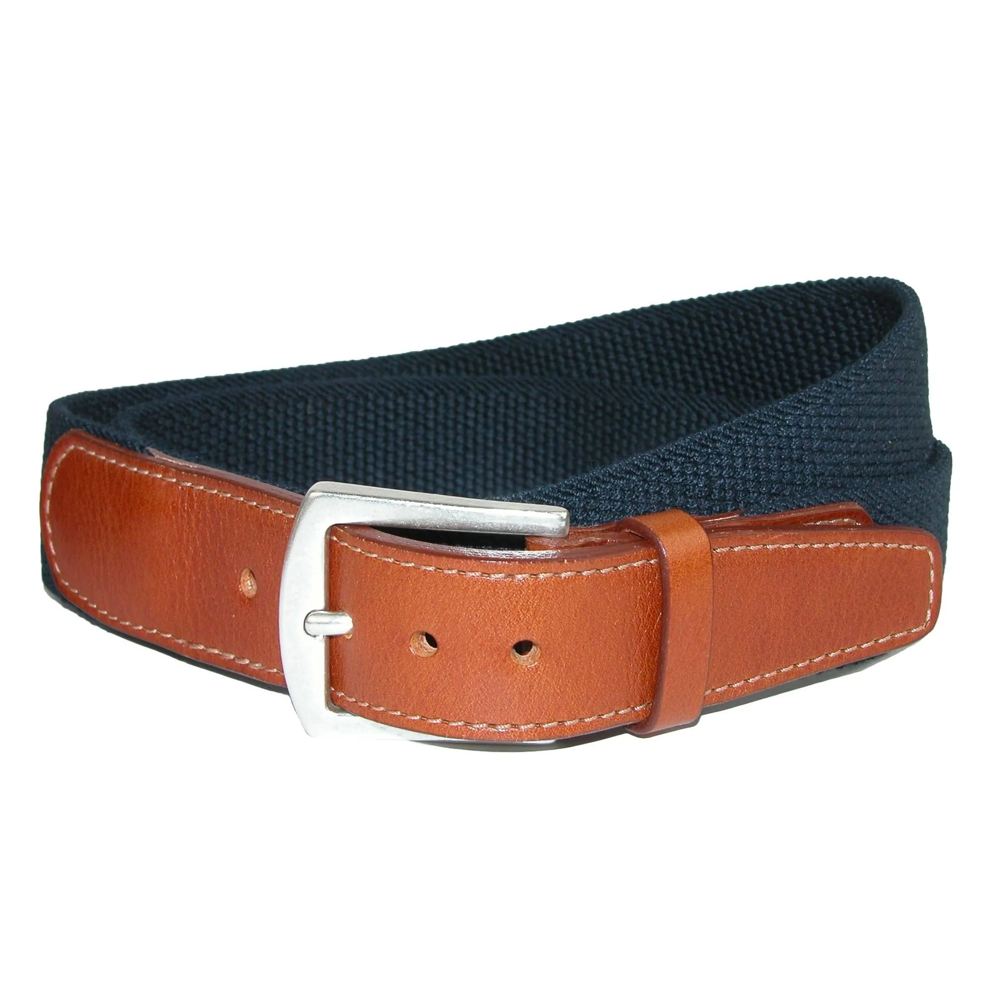 CrookhornDavis Men's Newport Pique Cotton Woven Elastic Belt