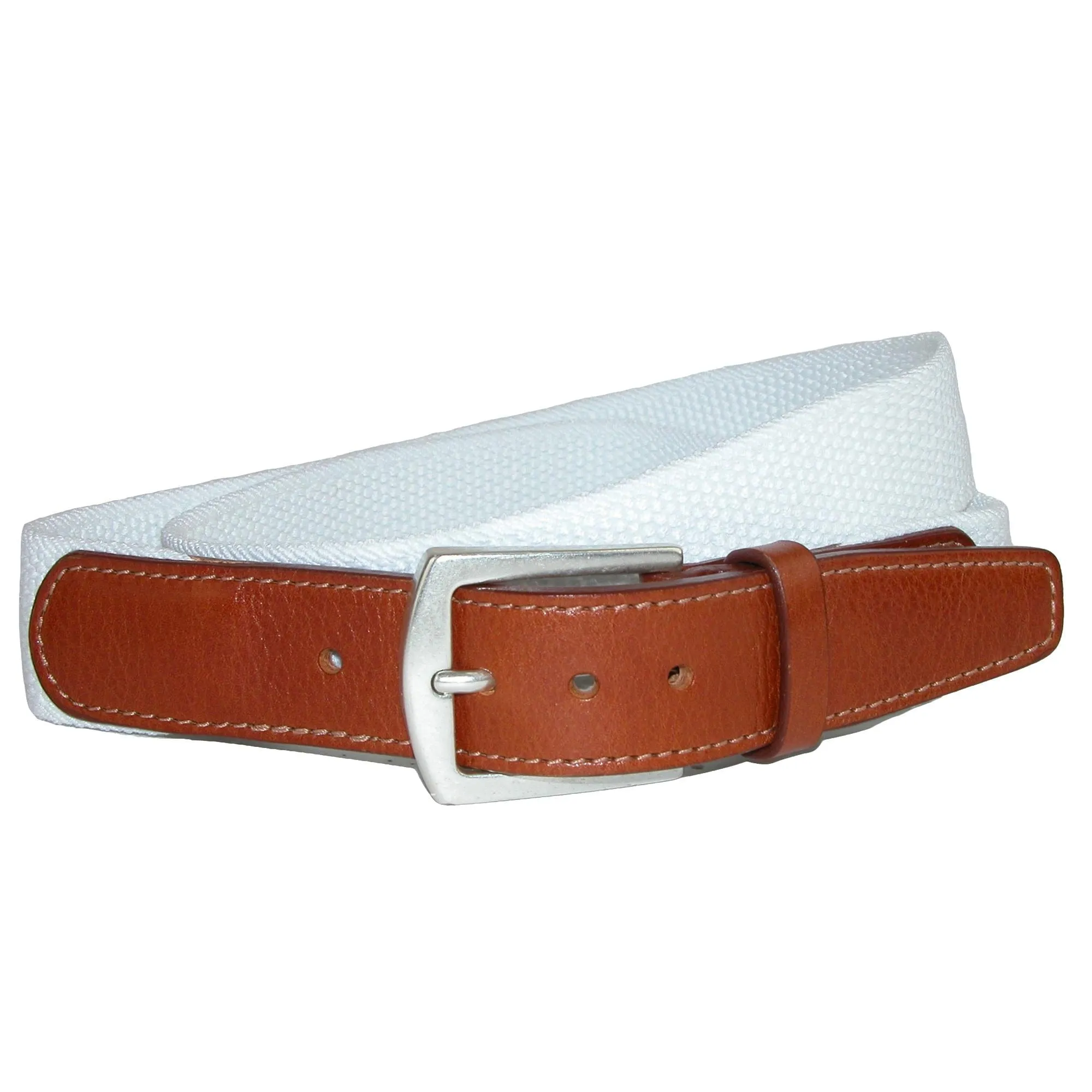 CrookhornDavis Men's Newport Pique Cotton Woven Elastic Belt